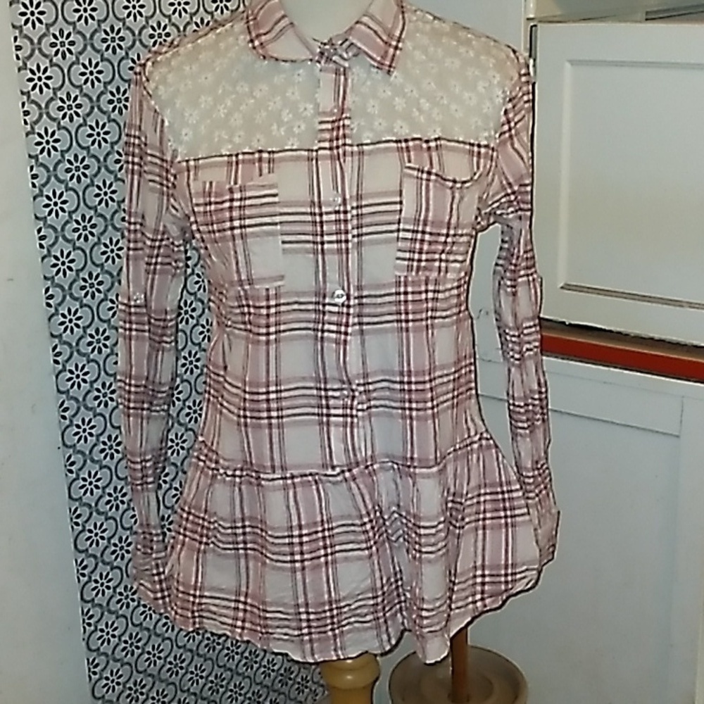 Ez Clothing medium boho Hippie button down casual shirt